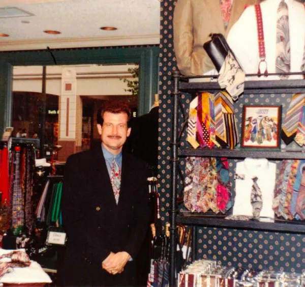 David Eisele at the original Timeless Ties store